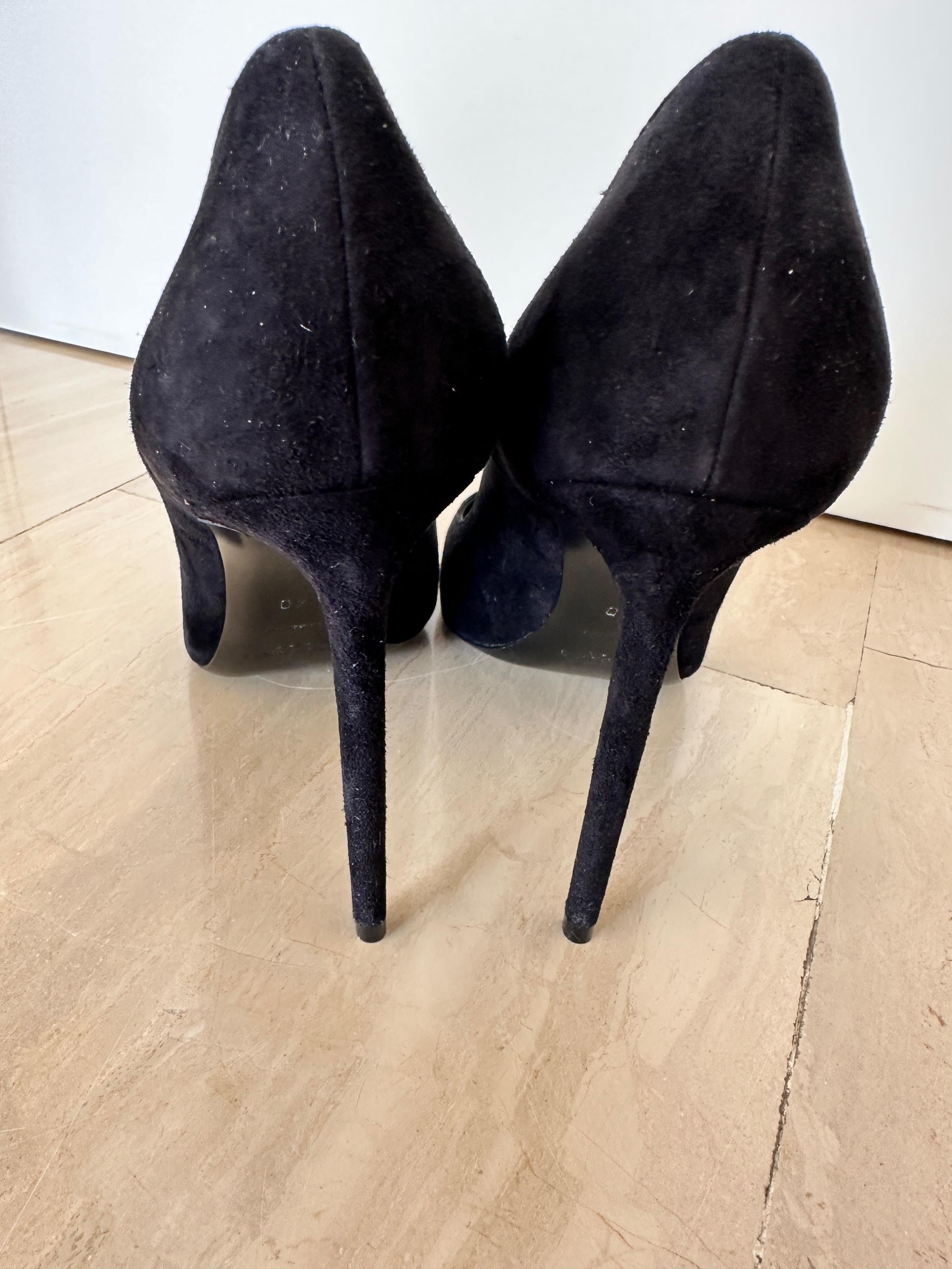 Saint Laurent Black Zoe Suede Stillettos