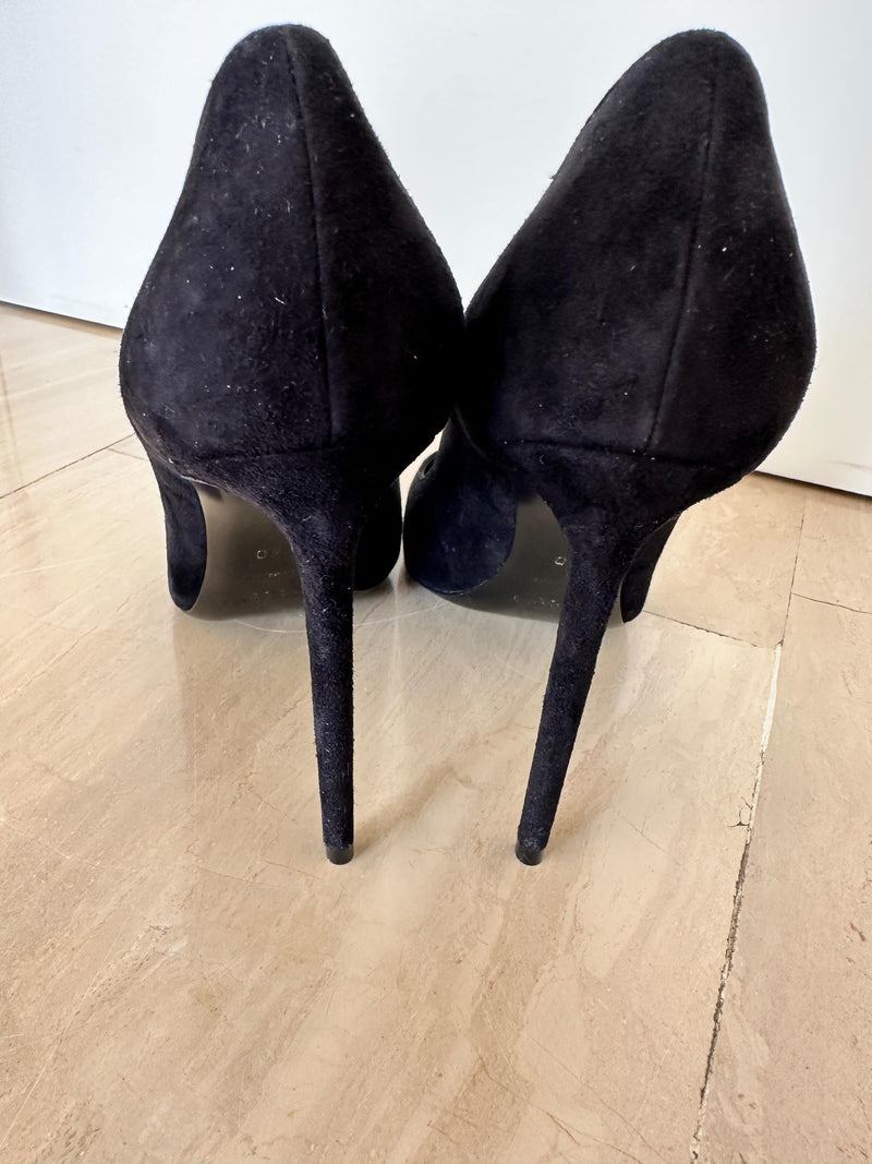 Saint Laurent Black Zoe Suede Stillettos