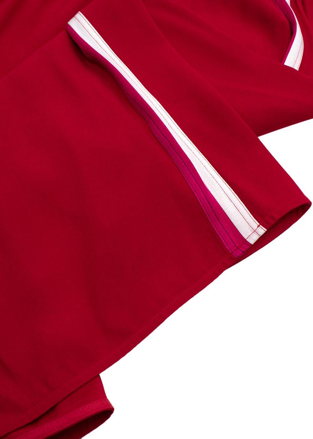 Marni Red Contrast Stripe Midi Skirt