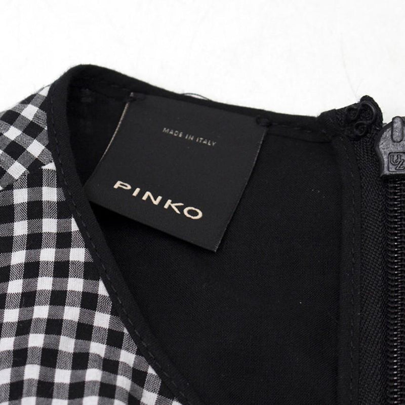 Pinko Gingham Sleeveless Tie-front Top