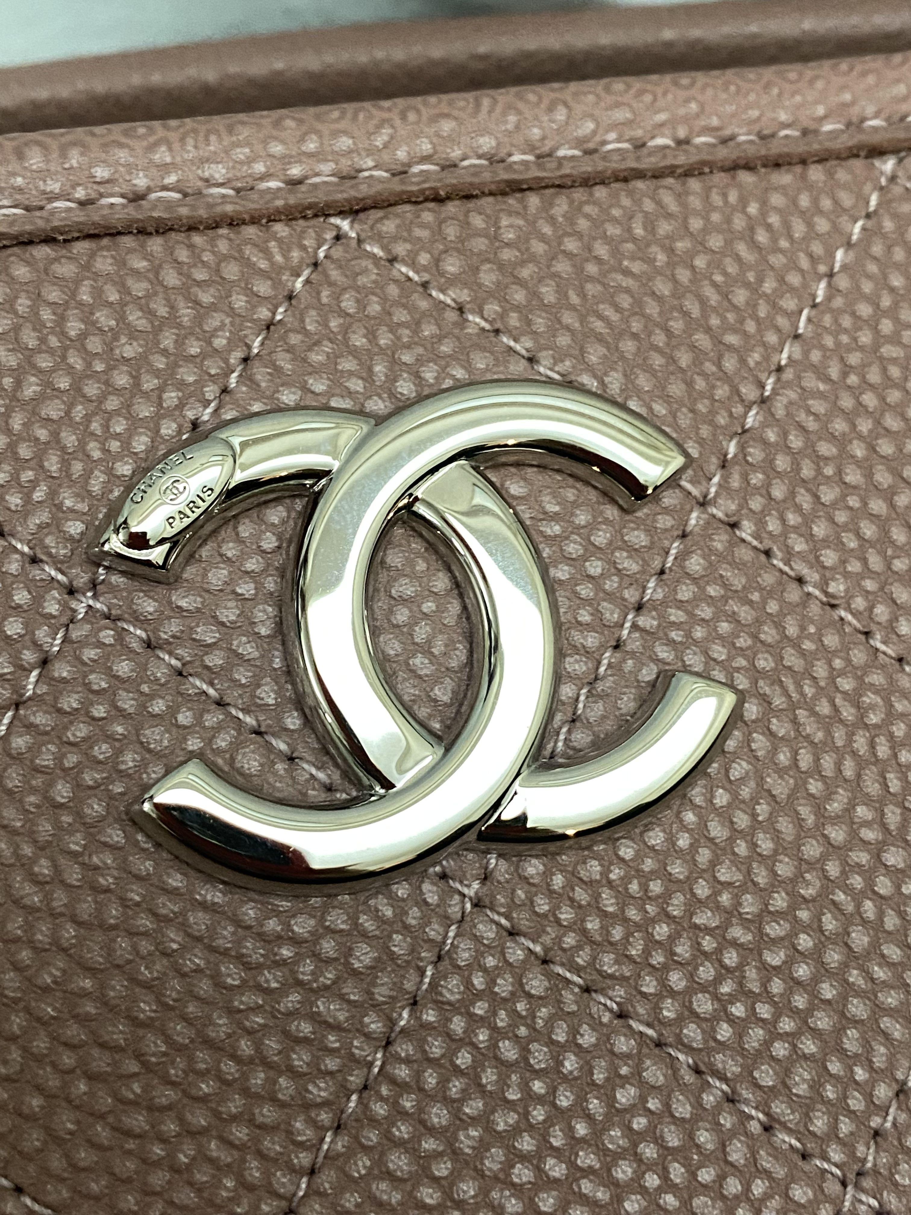 Chanel Antique Rose Quilted Caviar Leather Boston Bag