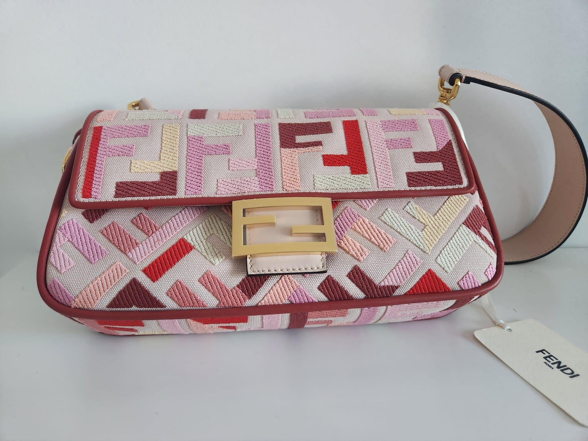 Fendi Pink Monogram Baguette Bag