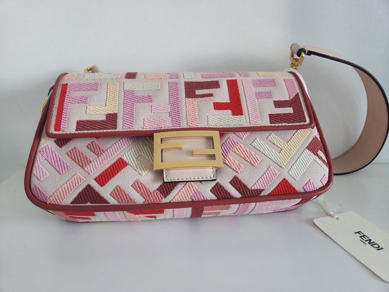 Fendi Pink Monogram Baguette Bag