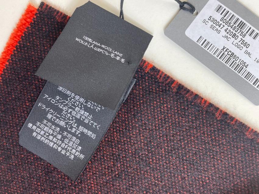 Balenciaga Orange Bi-Colour Logo Intarsia Scarf