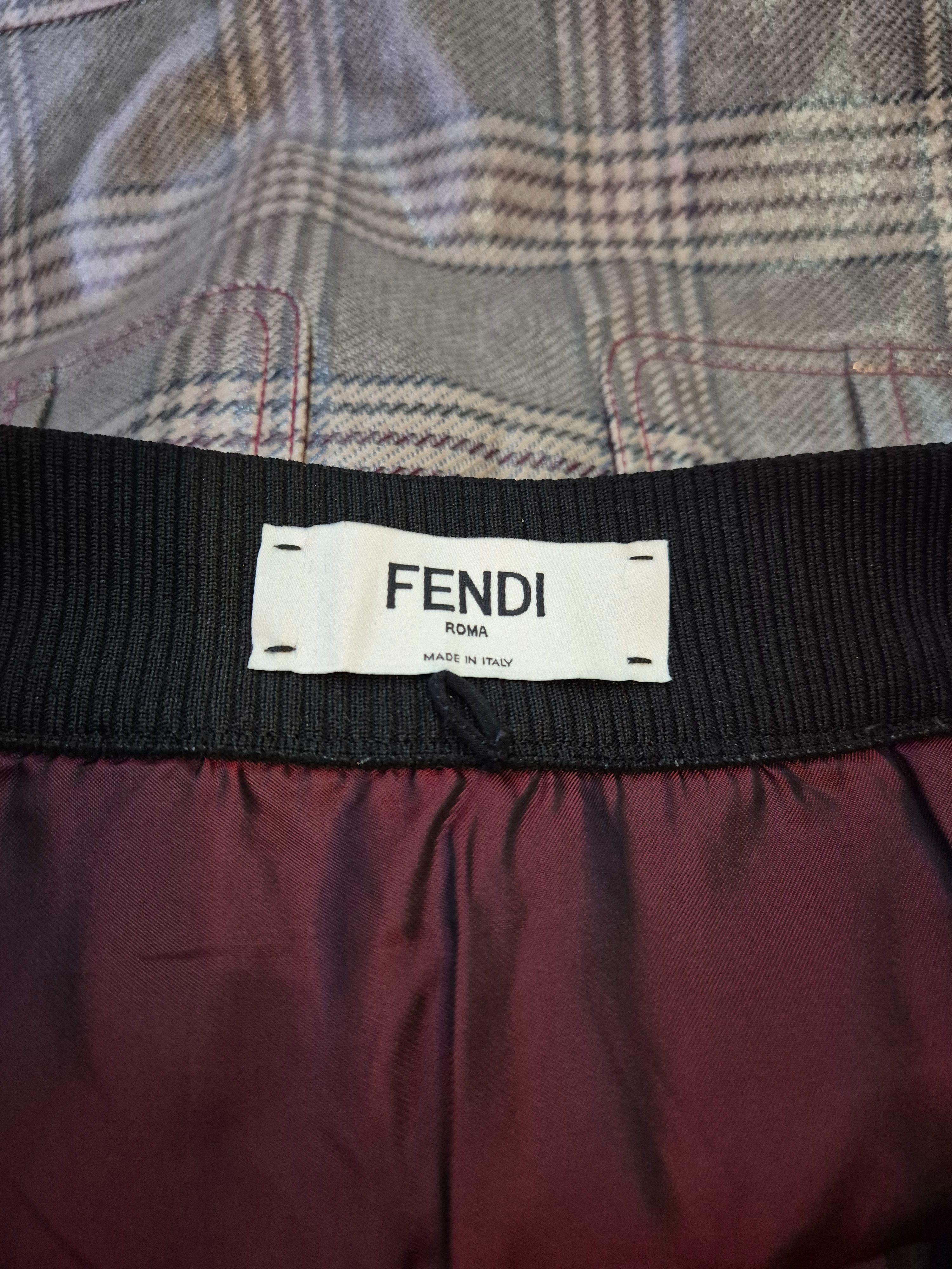 Fendi Coated Checked Mini Skirt