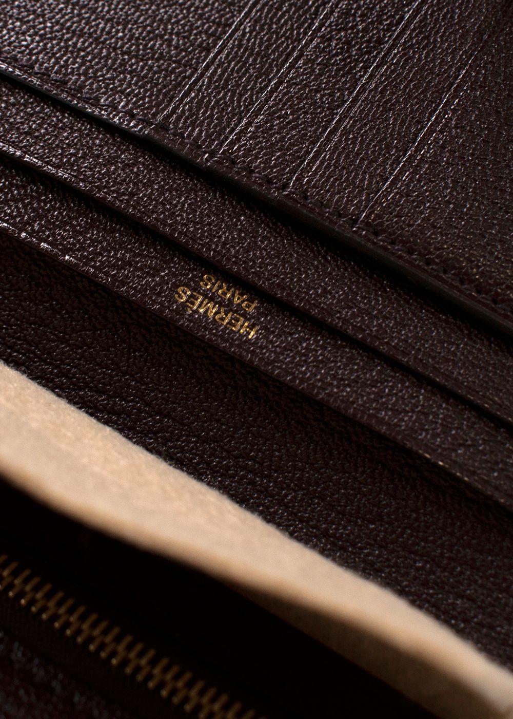Hermes Rouge Sellier Chevre Mysore Compact Bearn Wallet