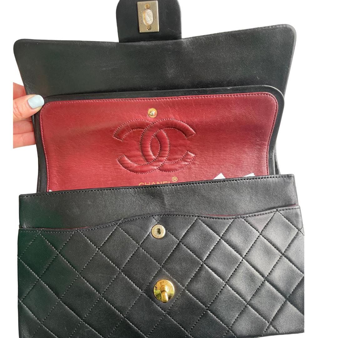 Vintage Lambskin Quilted Medium Double Flap Bag