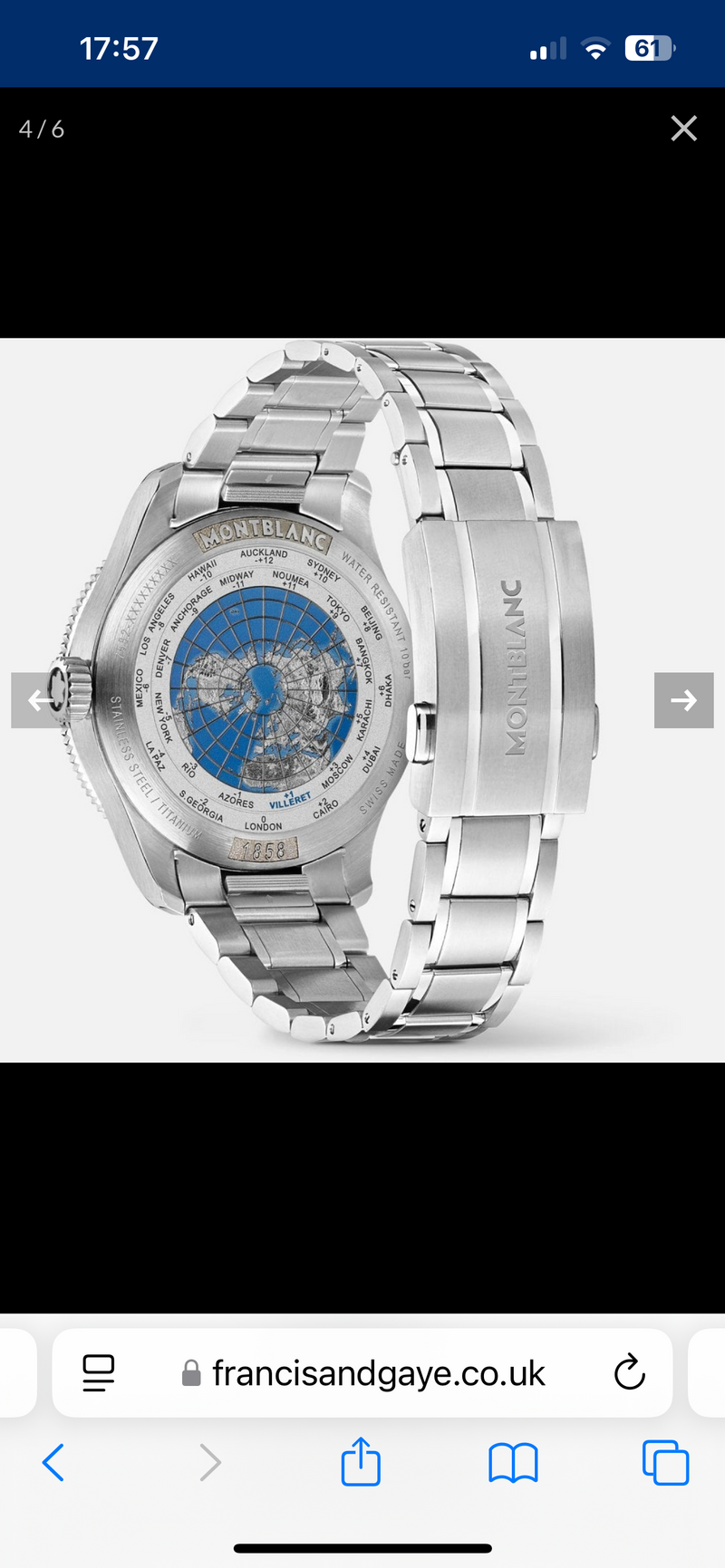 Mont Blanc 42mm 1858 GMT Automatic Date Watch