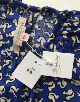 Bonpoint Kids Squirrel Print Blue Blouse