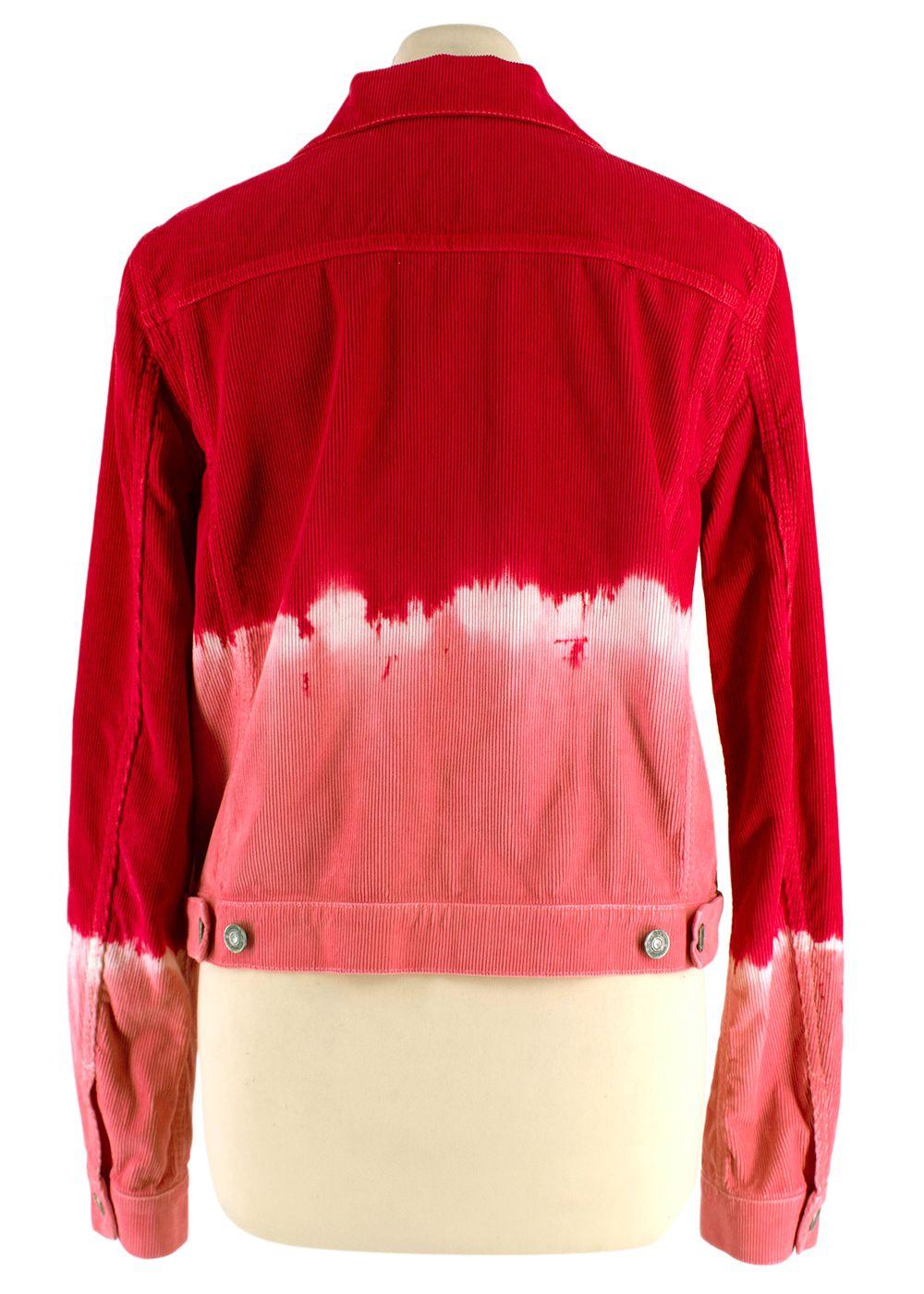 Dior Red & Pink Velvet Corduroy Tie-dye Jacket