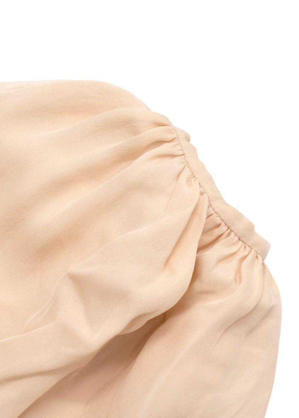 Lanvin Nude Drawstring Silk Blouse