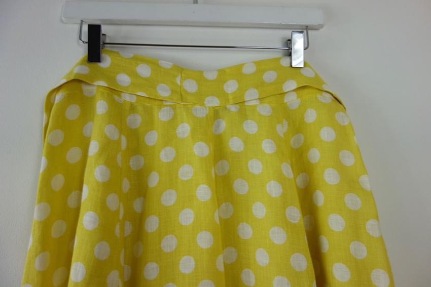 Lisa Marie Fernandez Yellow Linen A-Line Midi Skirt