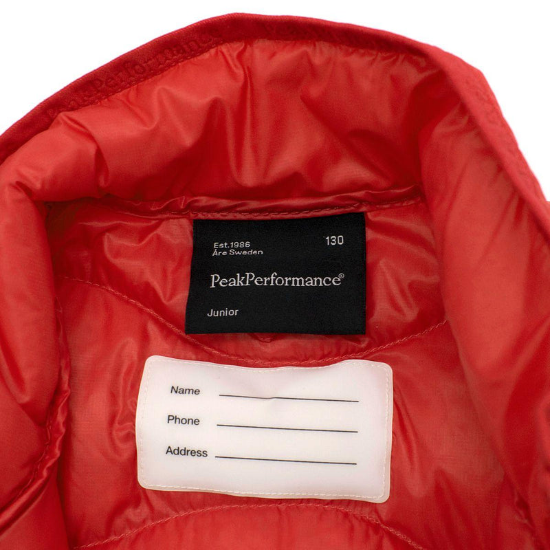 Peak performance Junior Red Unisex Puffer Jacket