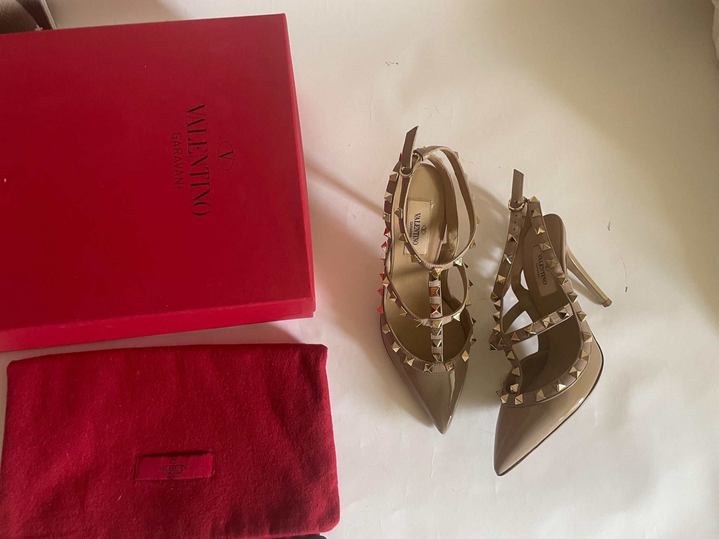 Patent Leather Rockstud Caged 100 Pumps