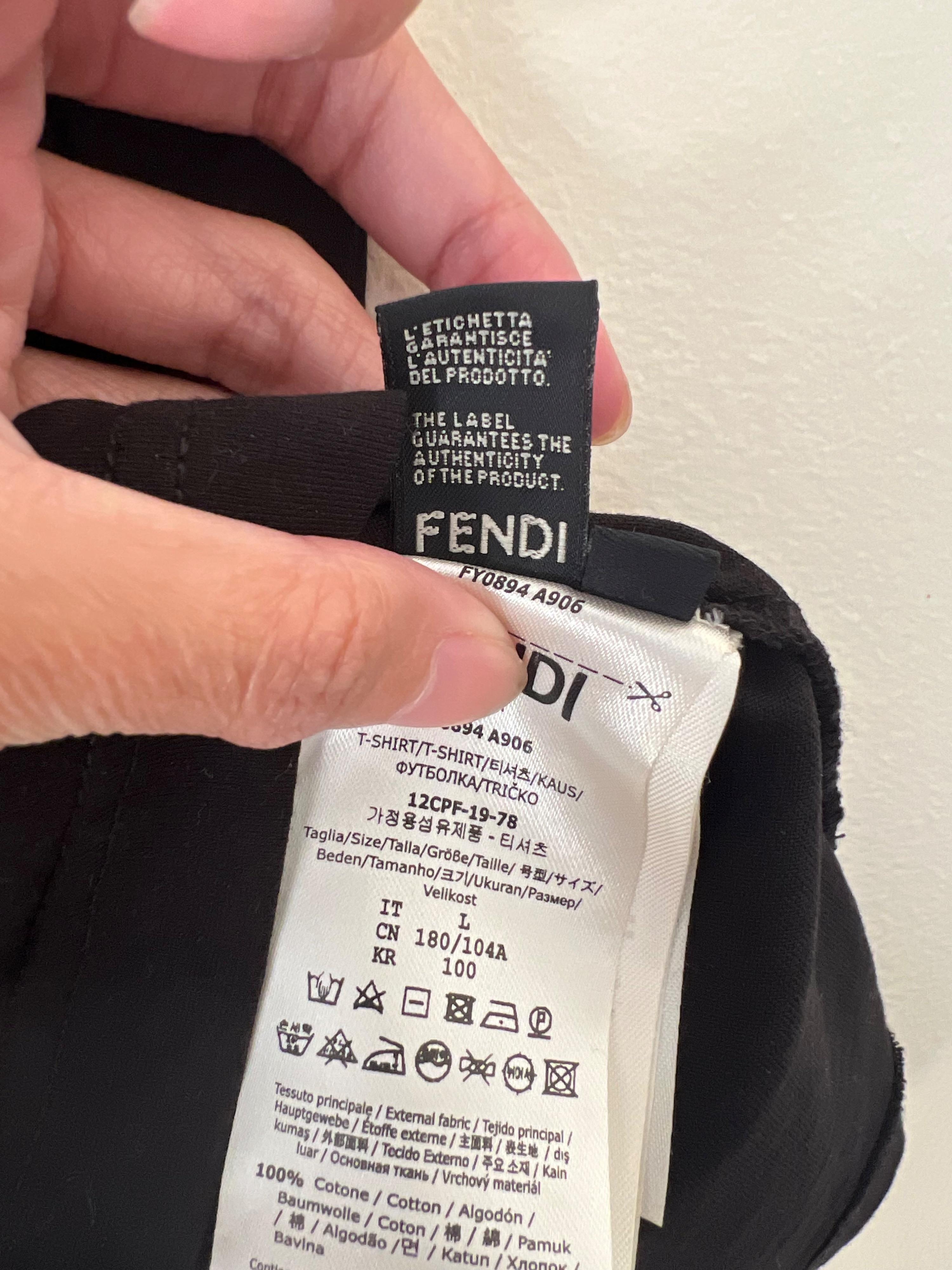 Fendi Black Cotton T-Shirt