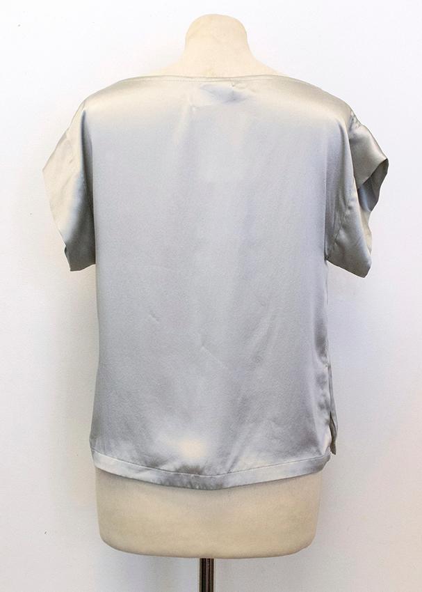 Osman Silver Satin Pyjama Top