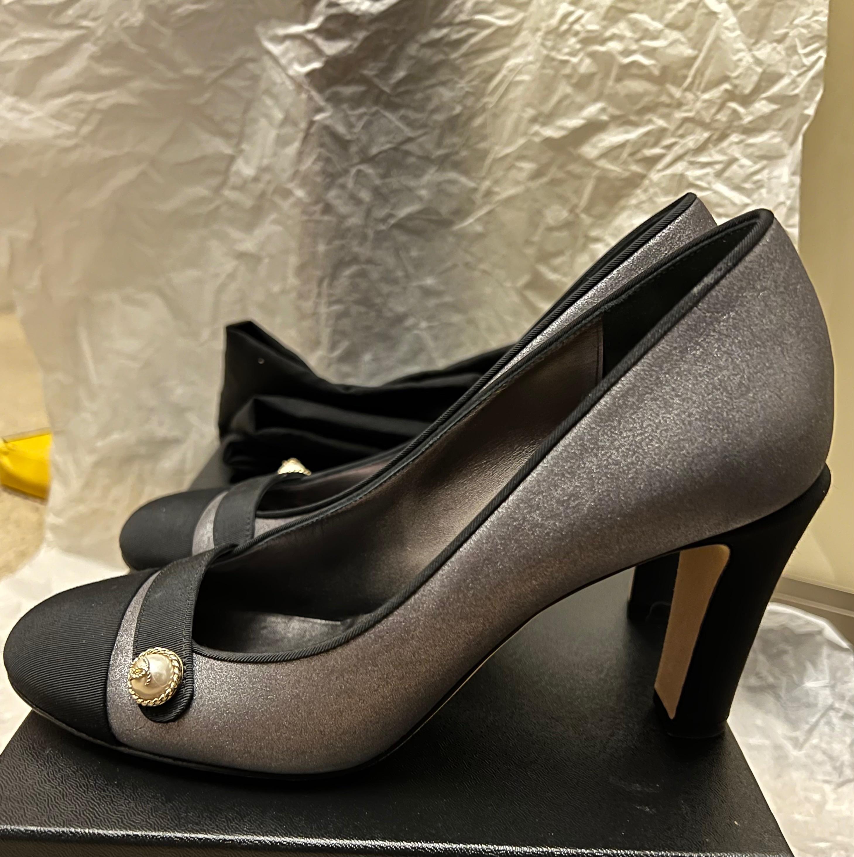 Silver Glitter Cap-Toe Pumps