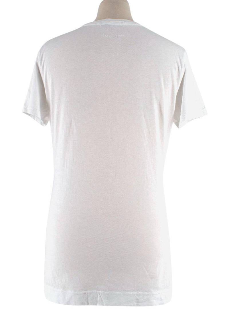 Adam Lippes White Cotton V-neck T-shirt