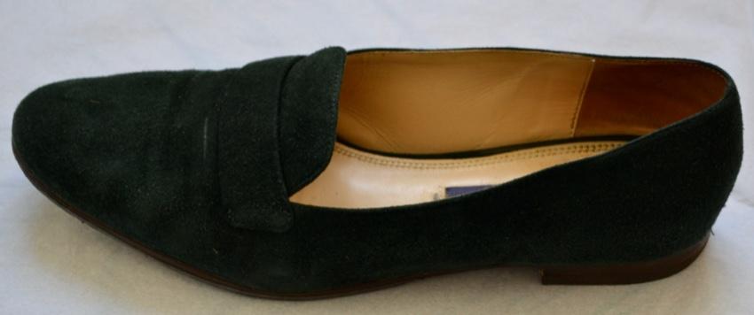 Ralph Lauren Collection green suede loafers