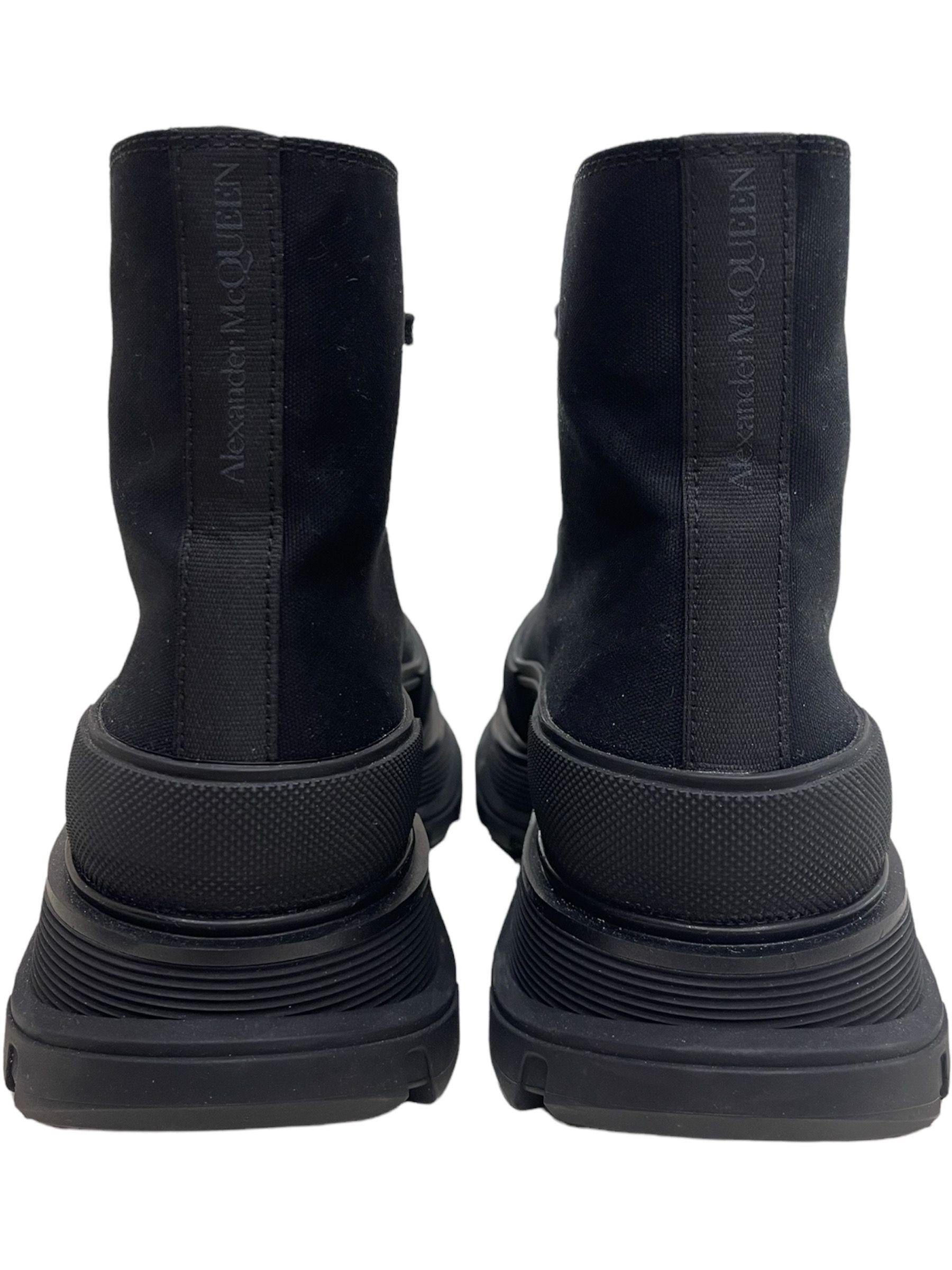 Black Canvas Tread Sneakers