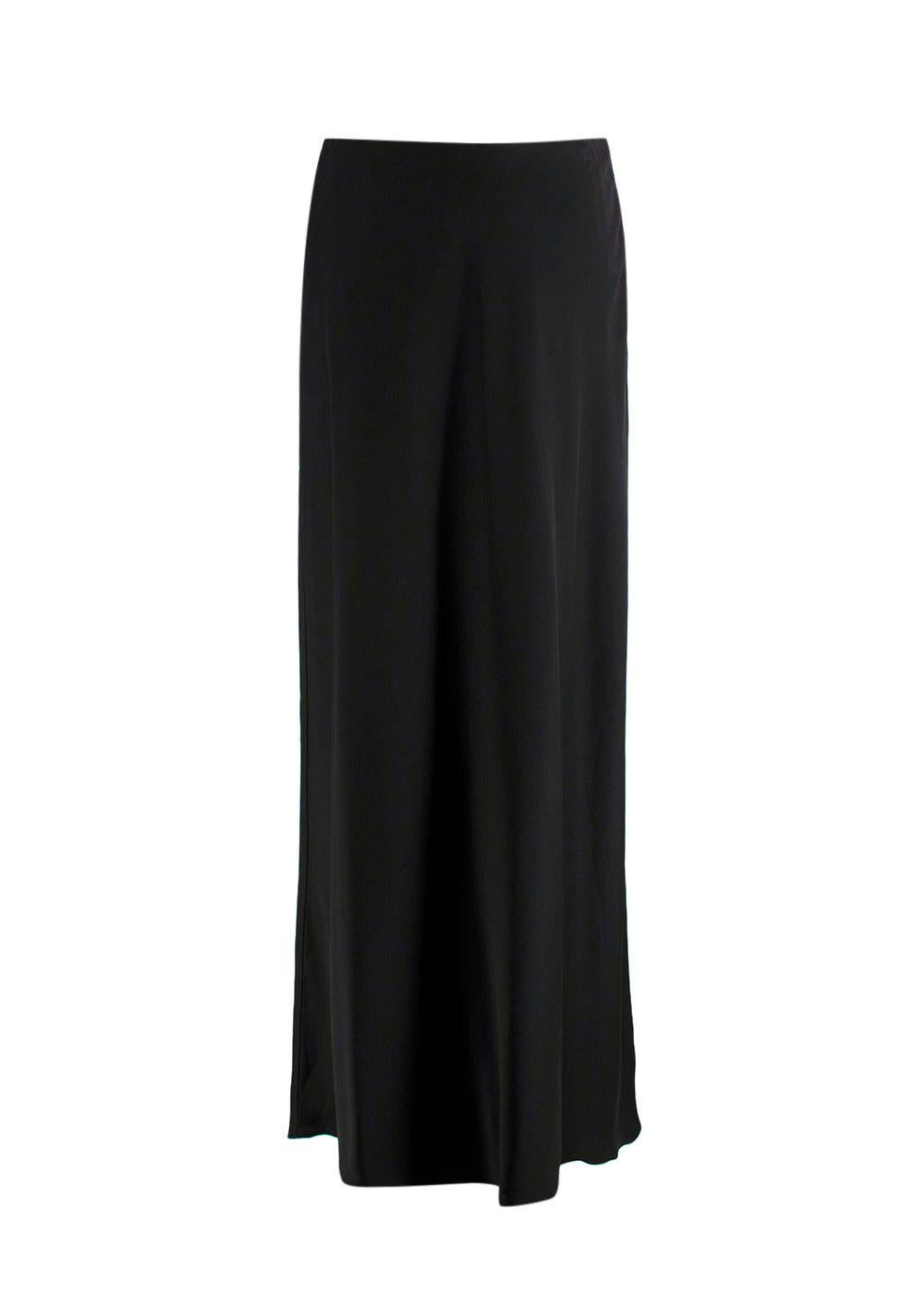 Simkhai Black Satin Midi Skirt