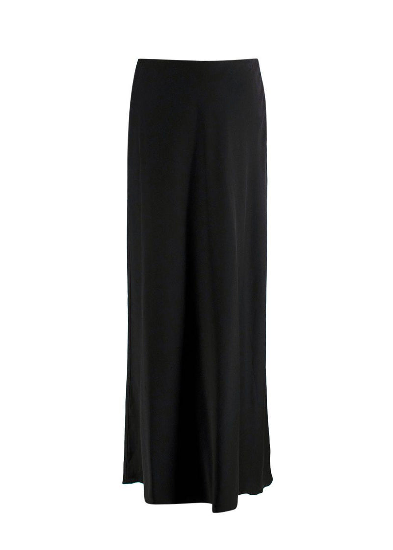 Simkhai Black Satin Midi Skirt