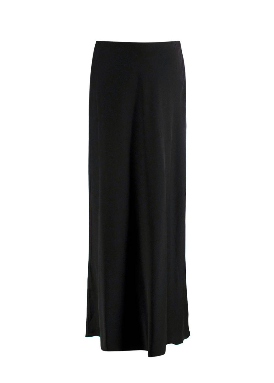 Simkhai Black Satin Midi Skirt