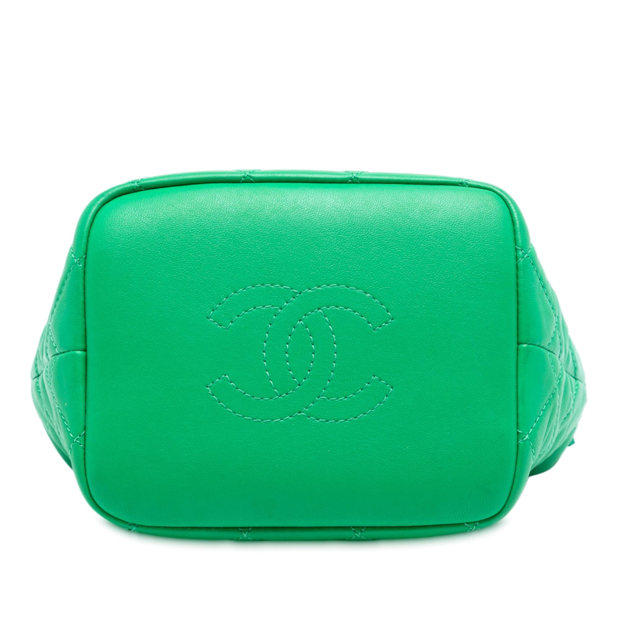 Chanel Green Small Quilted Lambskin Perfect Meeting Hobo
