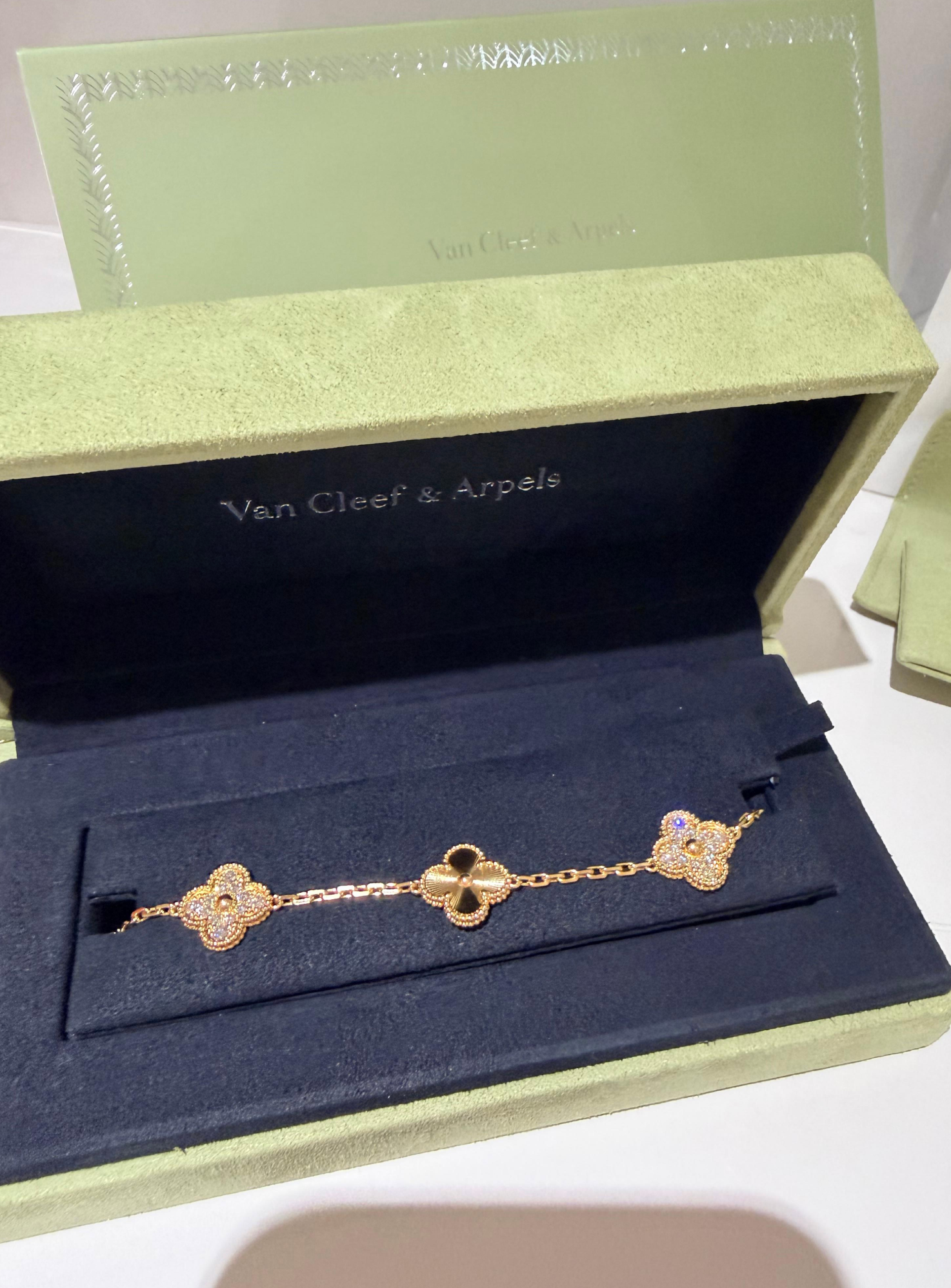 Van Cleef & Arpels Vintage Alhambra Yellow Gold And Diamonds Bracelet