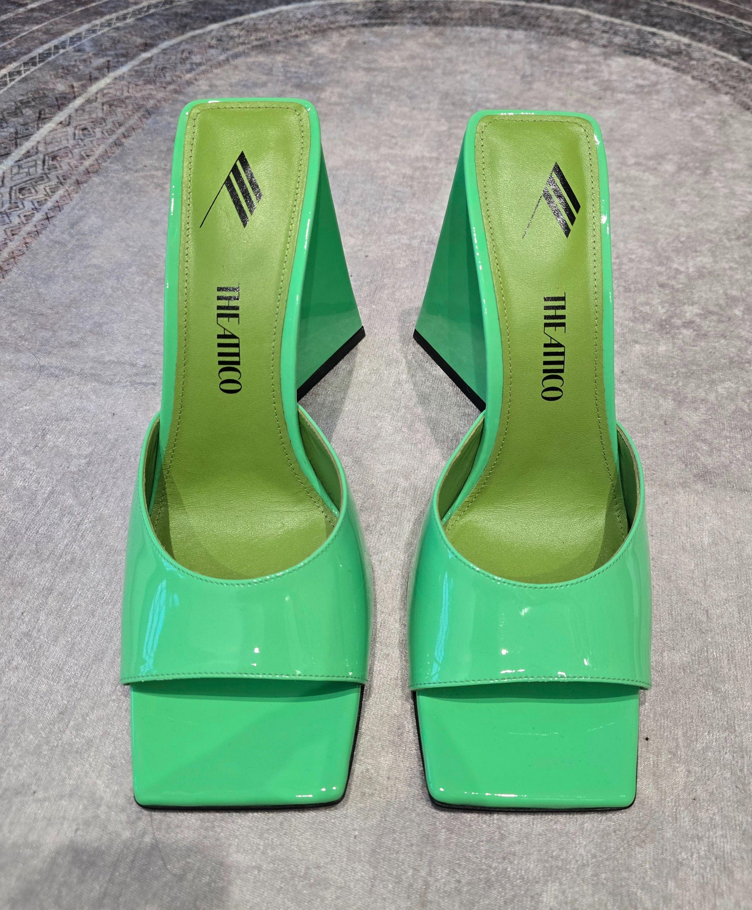The Attico Green Devon Mules