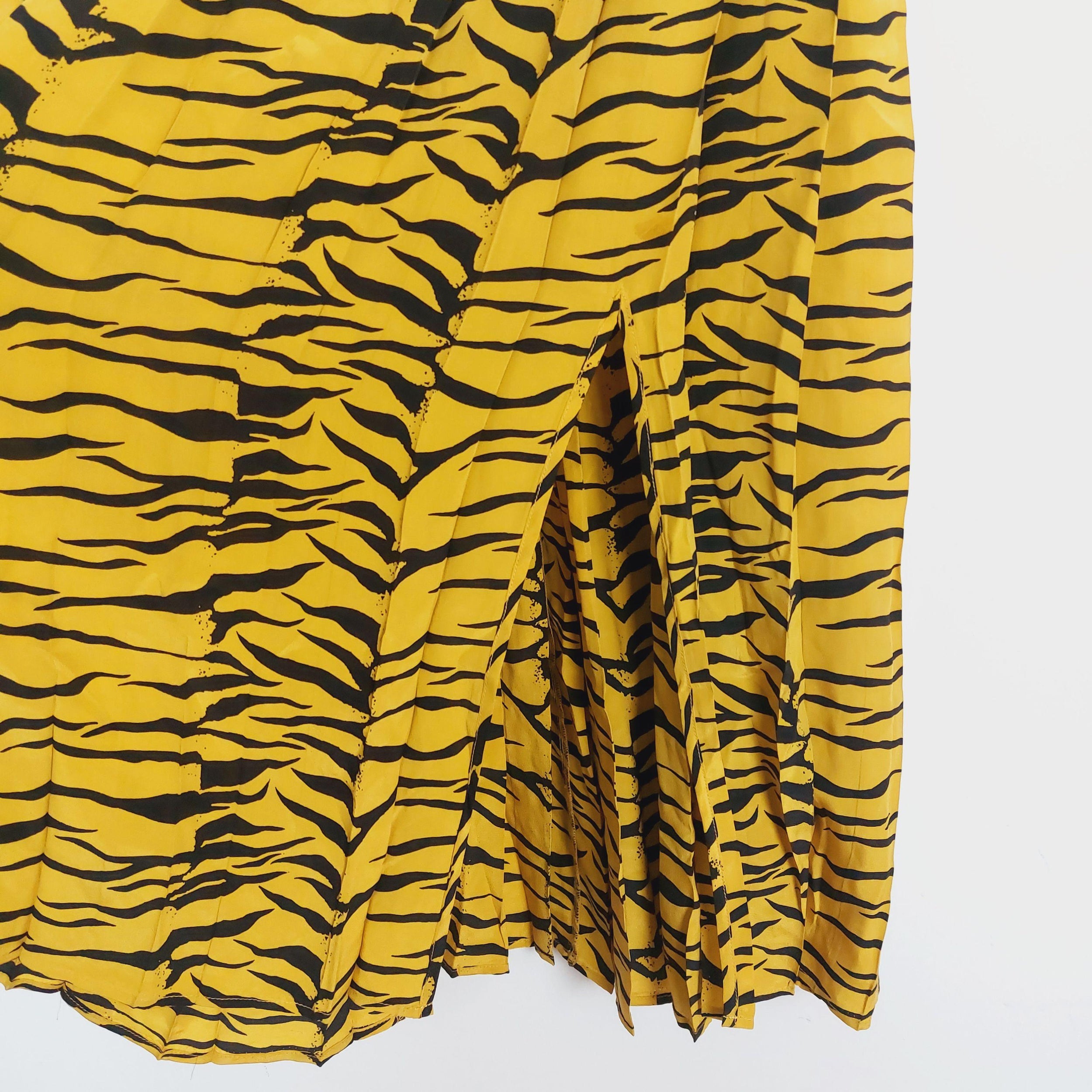 Yellow Tiger Print Rose Skirt