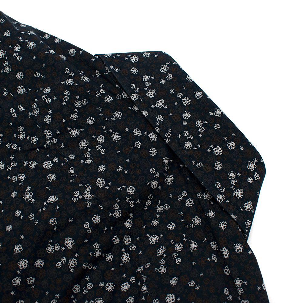 Donato Liguori Navy Abstract Flower Print Shirt