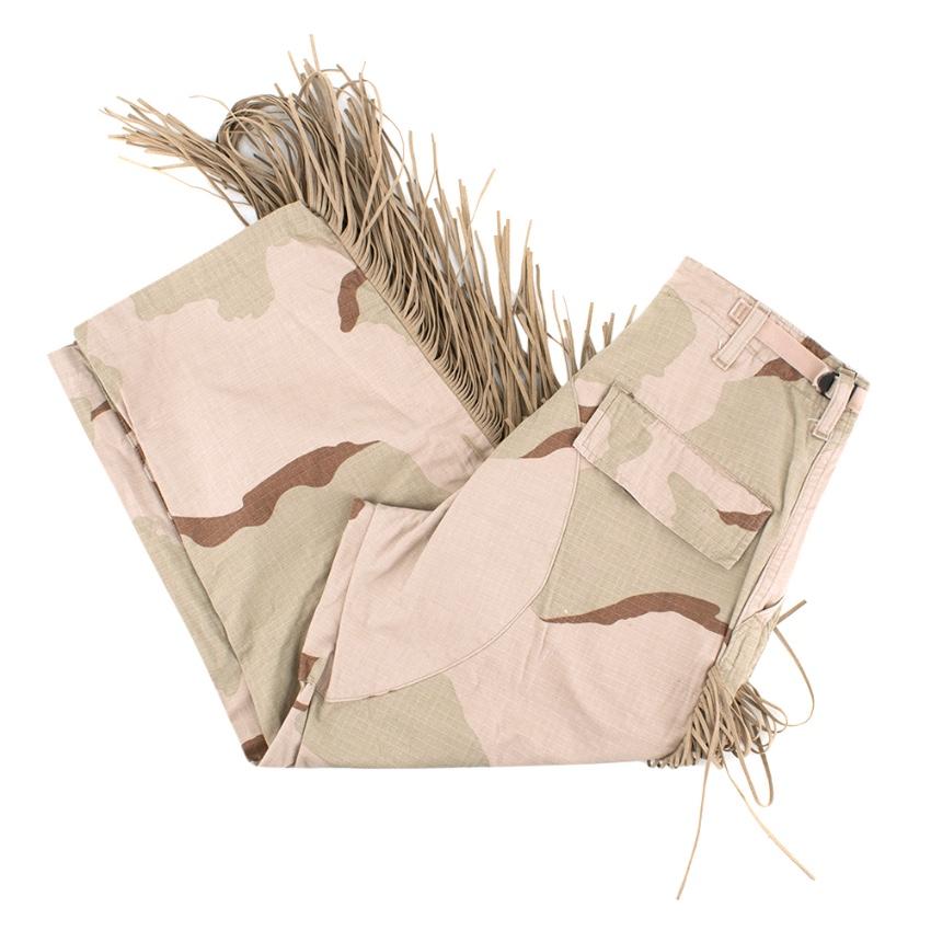 That's It! Folks Green Camo Cotton Blend Star Patches & Fringe