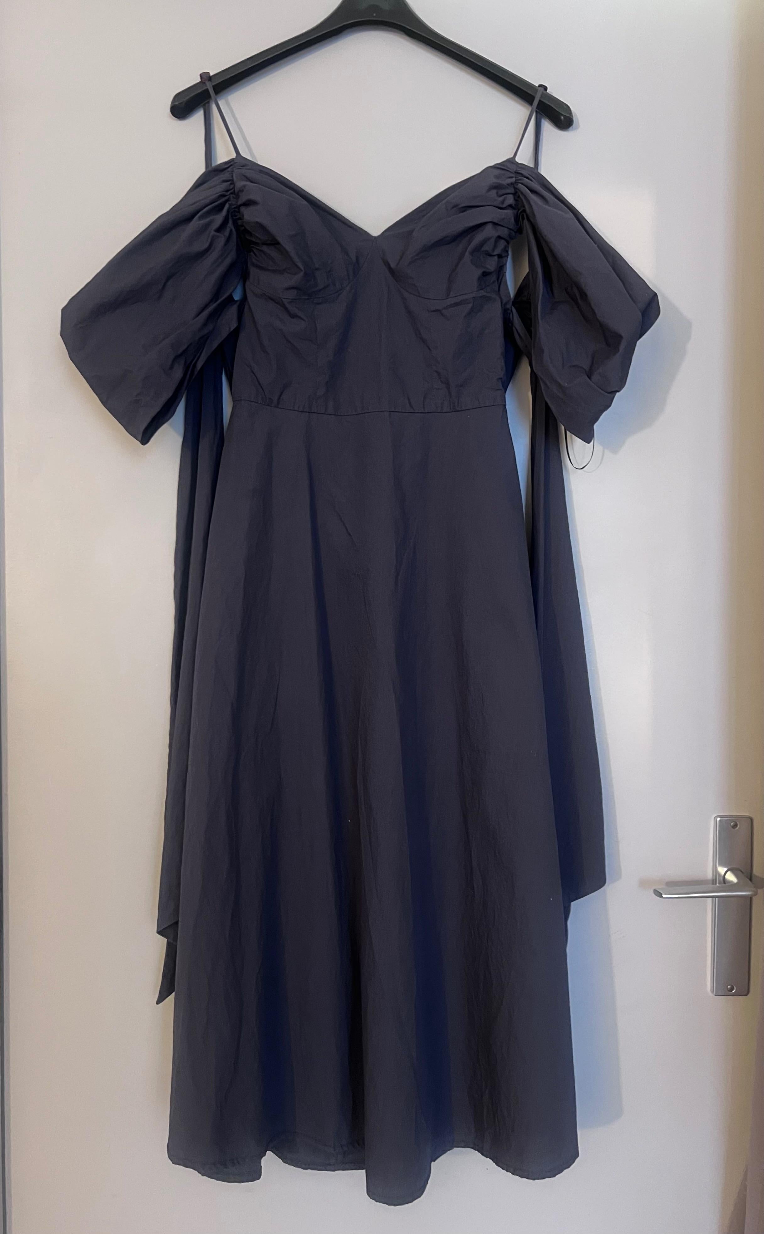 Cult Gaia Black Katalina Off Shoulder Midi Dress