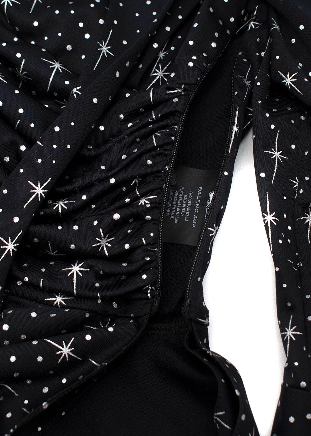 Balenciaga Runway Black Spandex Sparkle Print Top & Pants