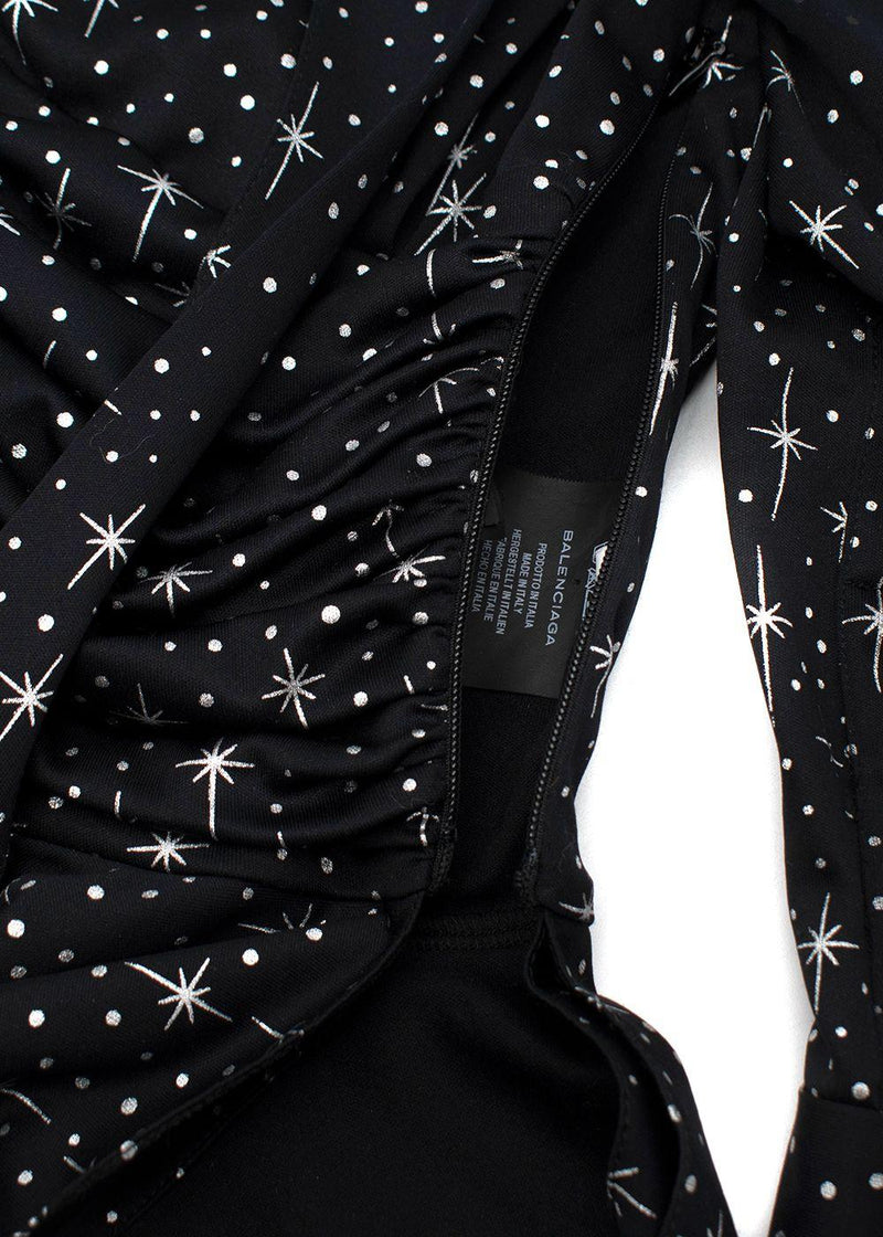 Balenciaga Runway Black Spandex Sparkle Print Top & Pants