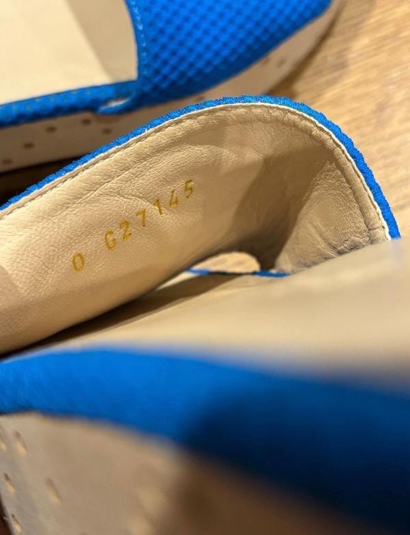 Chanel Blue Fabric CC Slides