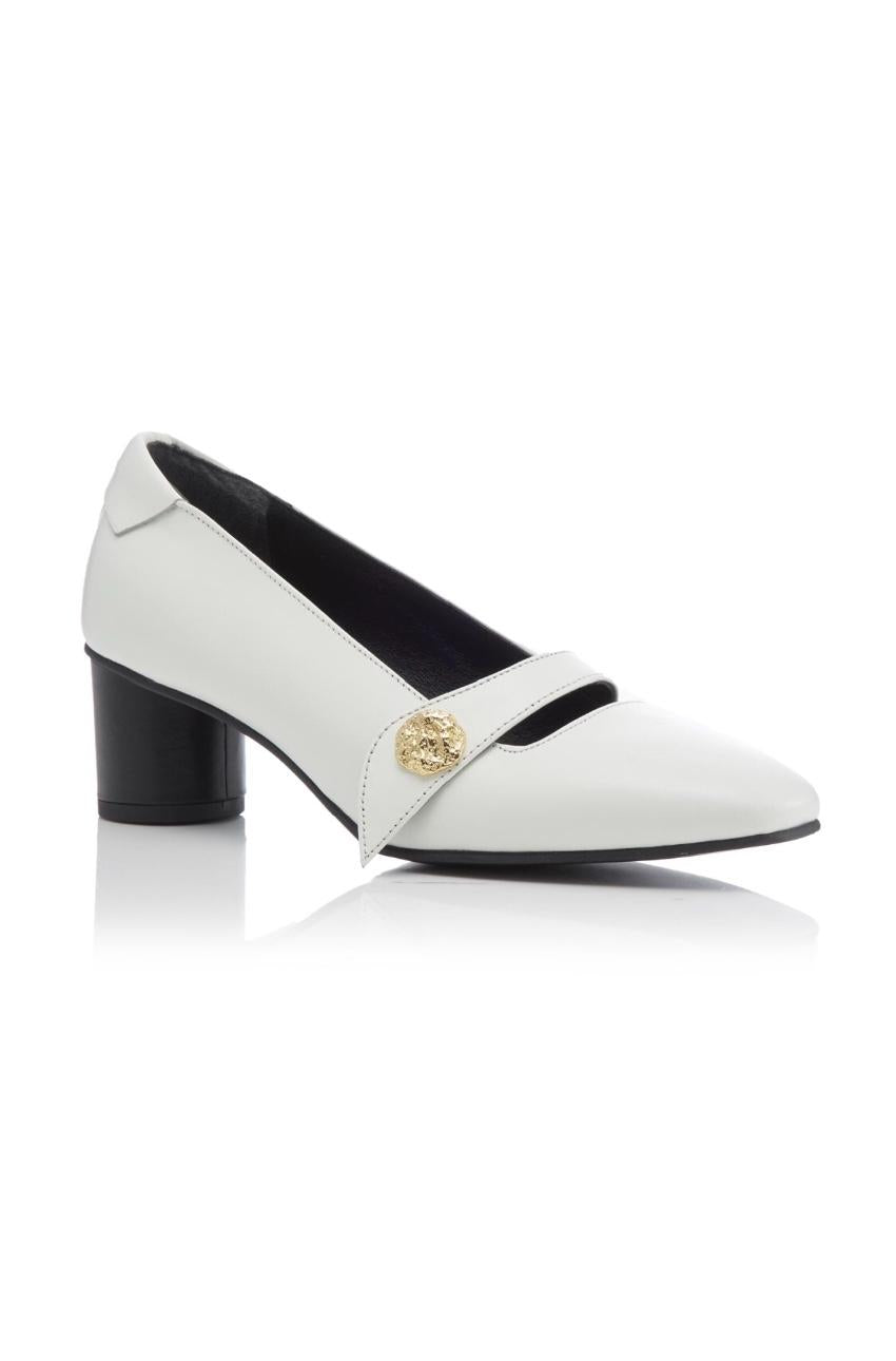 Reike Nen white leather pumps