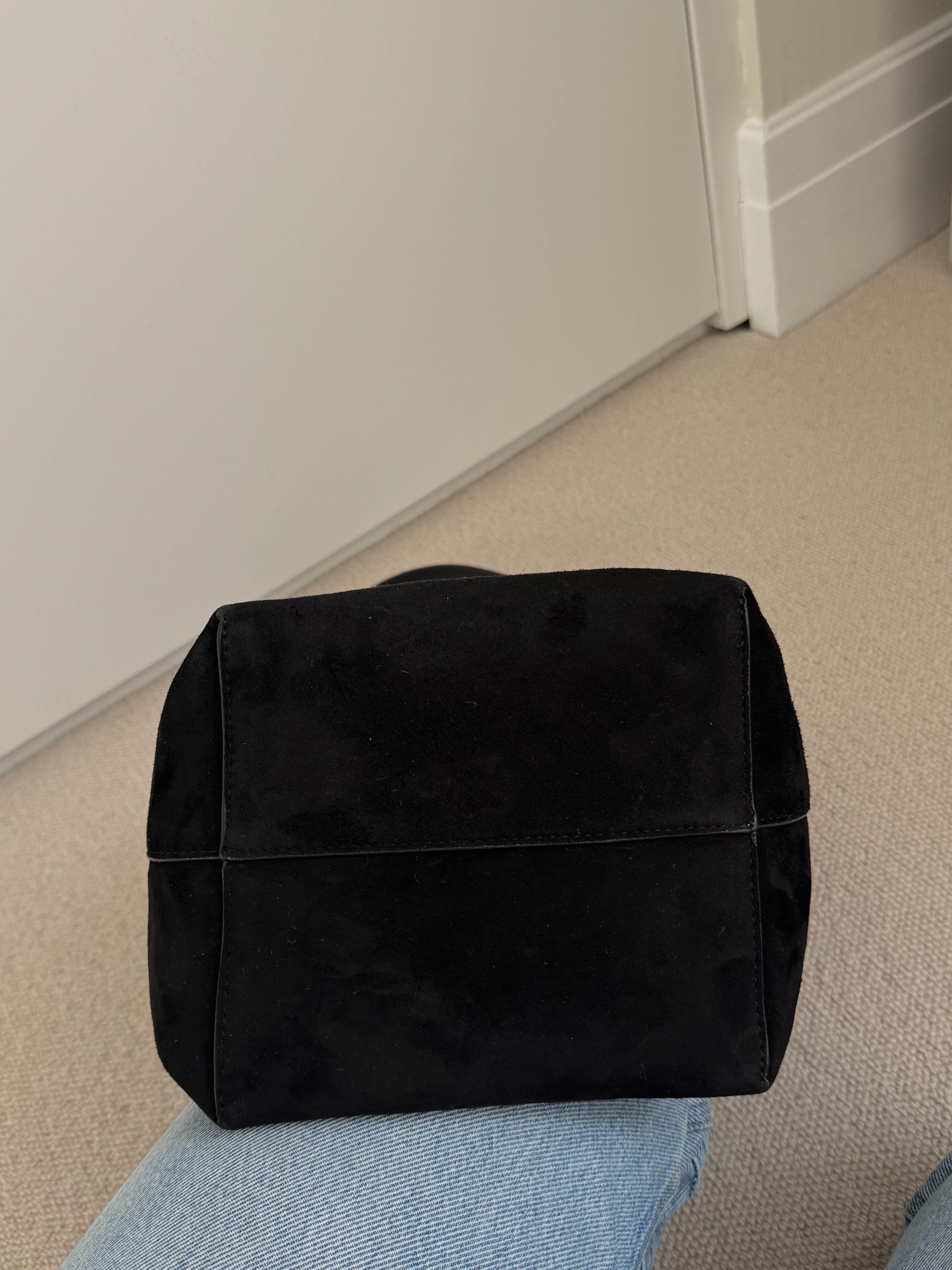 The Row Black Suede Medium N/S Park Tote
