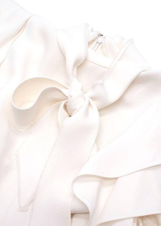 Lanvin Cream Pussybow Frill Blouse