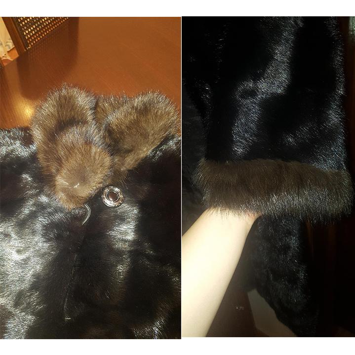 Bespoke sheared Mink coat with sable collar and cuffs