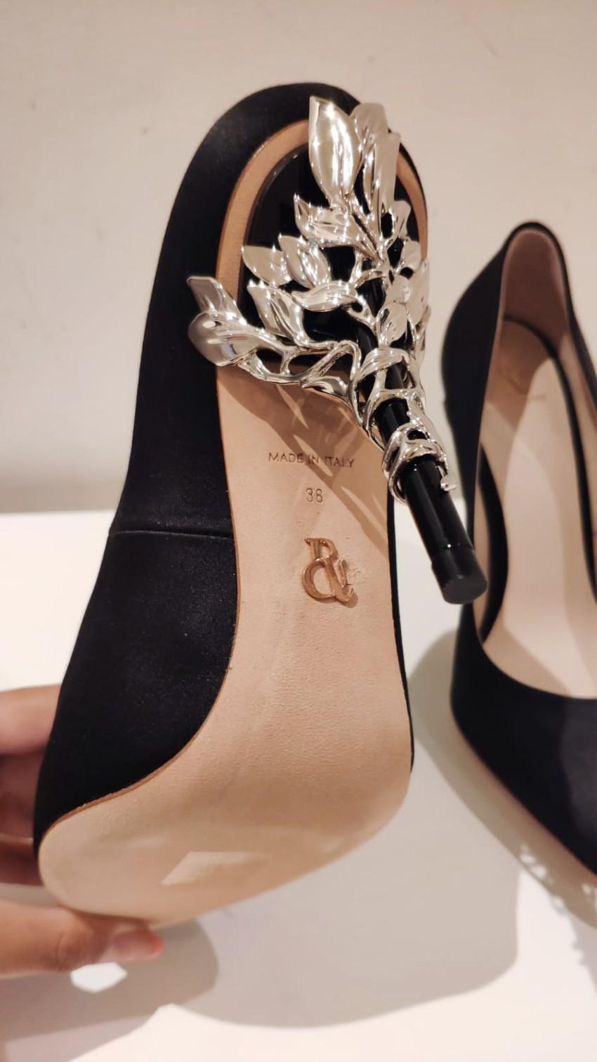 Ralph & Russo Black Eden Heel Pumps