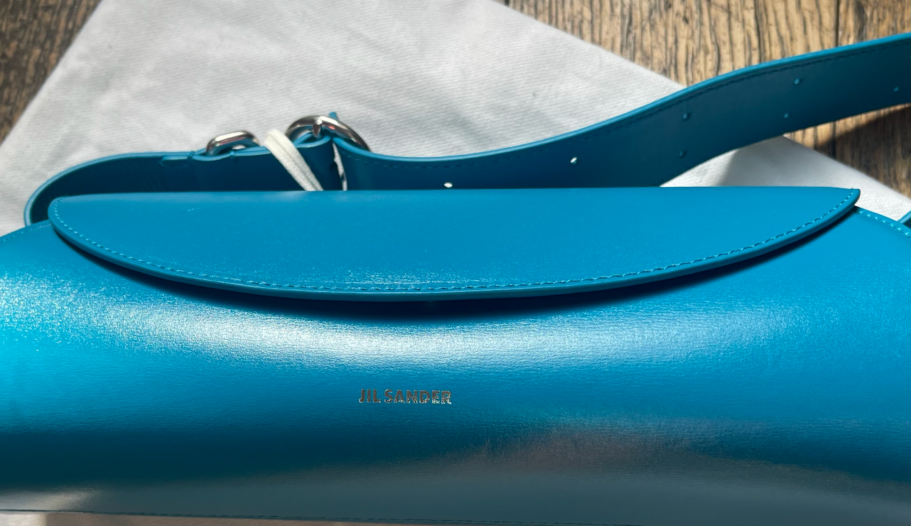 Turquoise Leather Cannolo bag