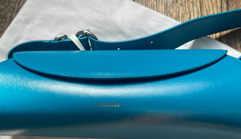 Turquoise Leather Cannolo bag
