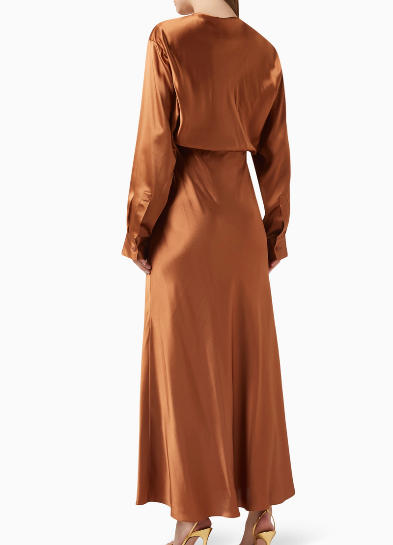 Christopher Esber Triquetra Front-tie Maxi Dress in Silk-satin