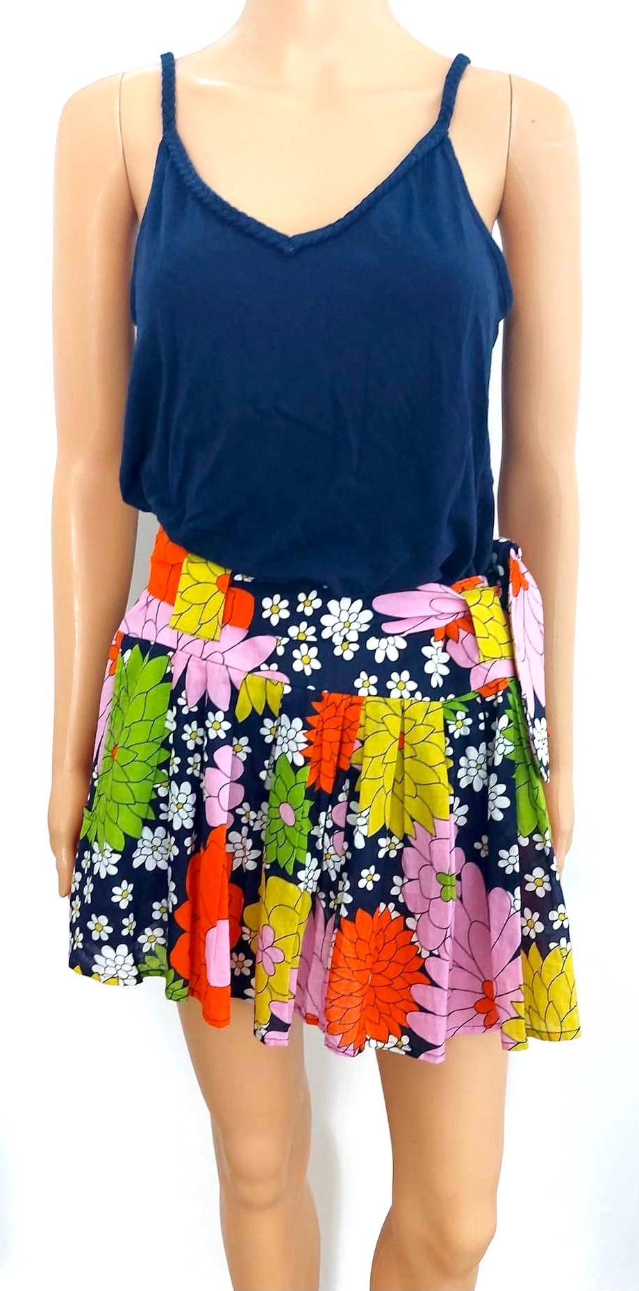 Multicoloured Floral Print Mini Skirt