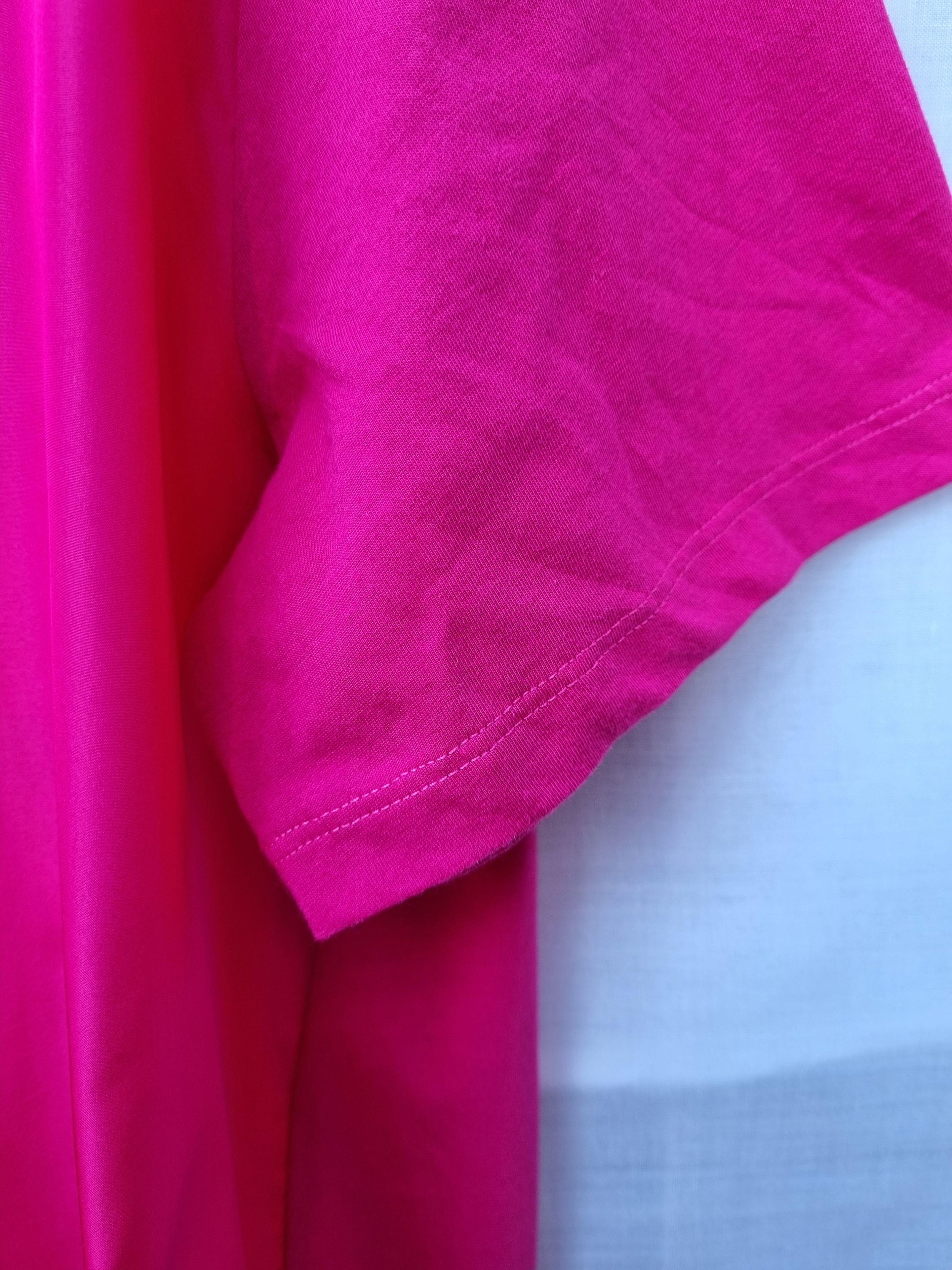 Hot pink cotton jersey T-shirt