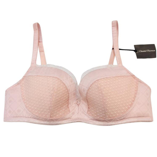 Chantal Thomass Rose Pink Satin Jacquard Pad Bra