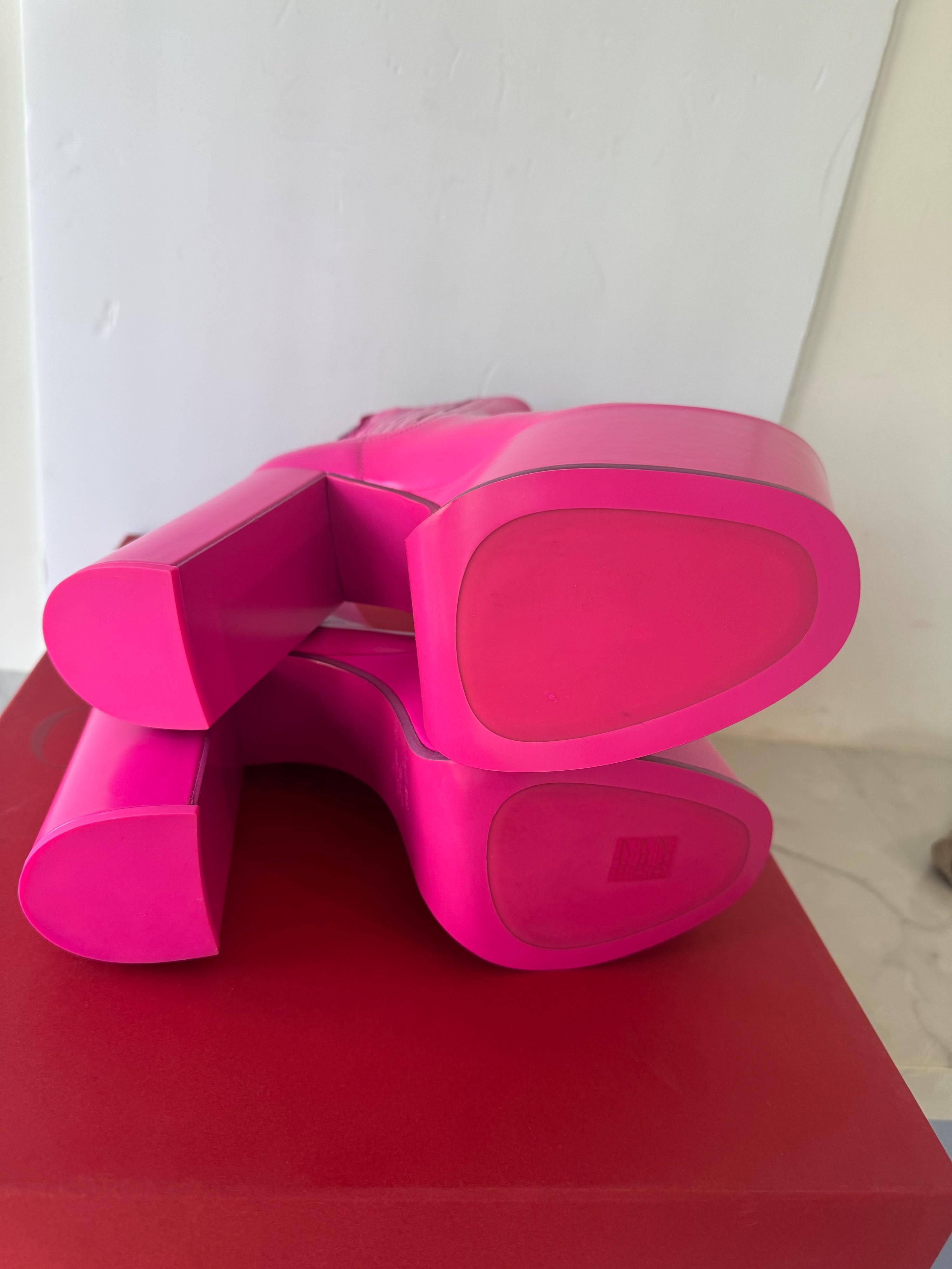 Valentino Pink Platform Ankle Chelsea Boots
