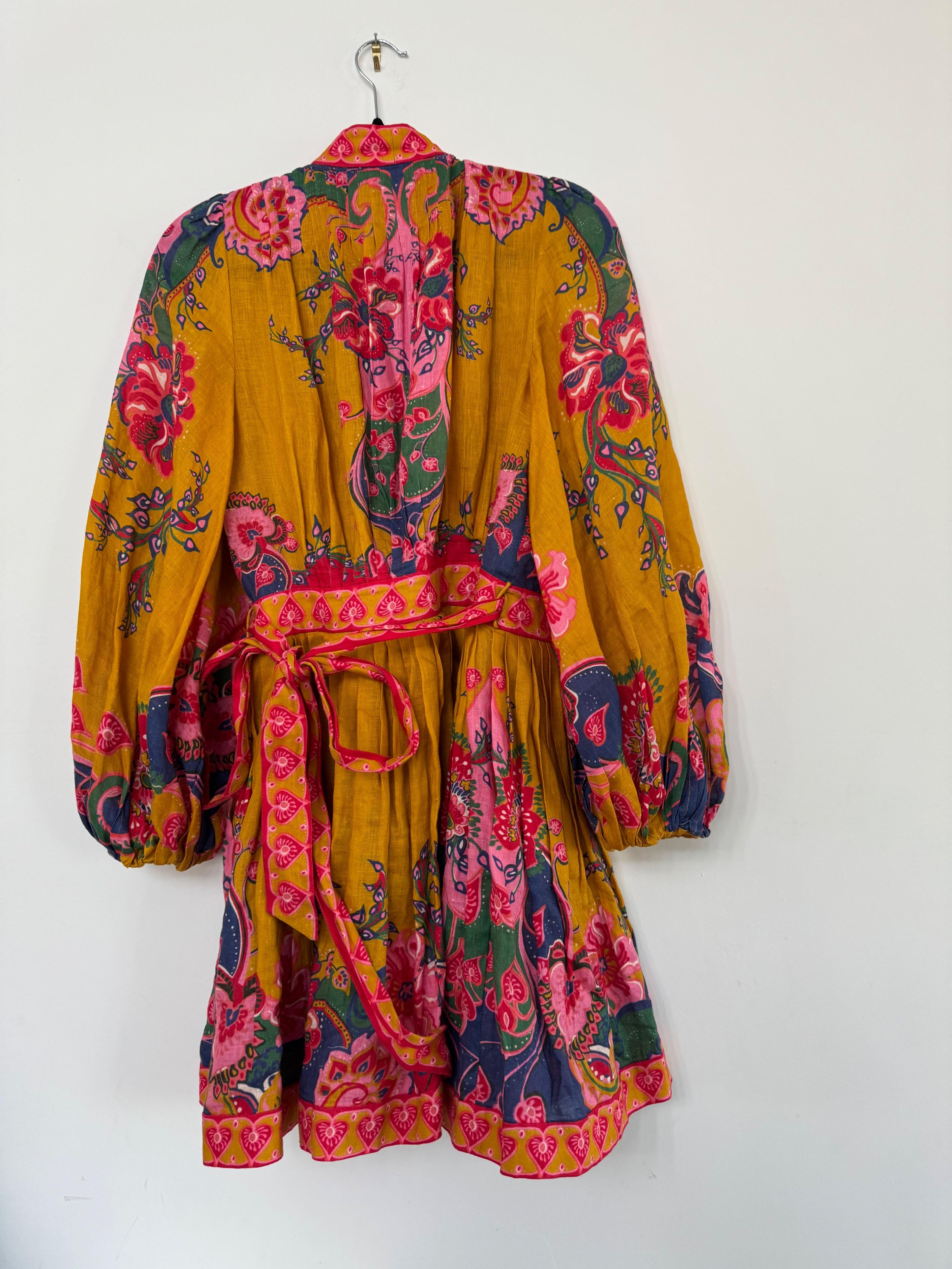 Zimmermann Orange Lovestruck Mini Dress